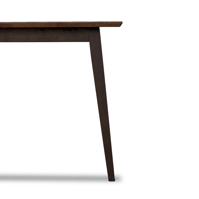 Alda Mid-Century Modern Rectangular Solid Wood Dining Table
