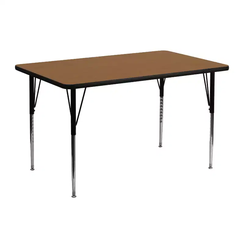 Flash Furniture 24''W x 48''L Rectangular Thermal Laminate Activity Table - Standard Height Adjustable Legs