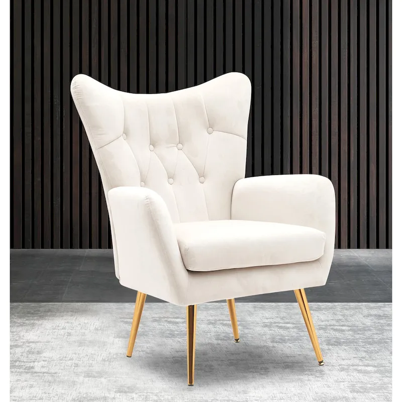 Mid Century Wingback Upholstered Accent Chair