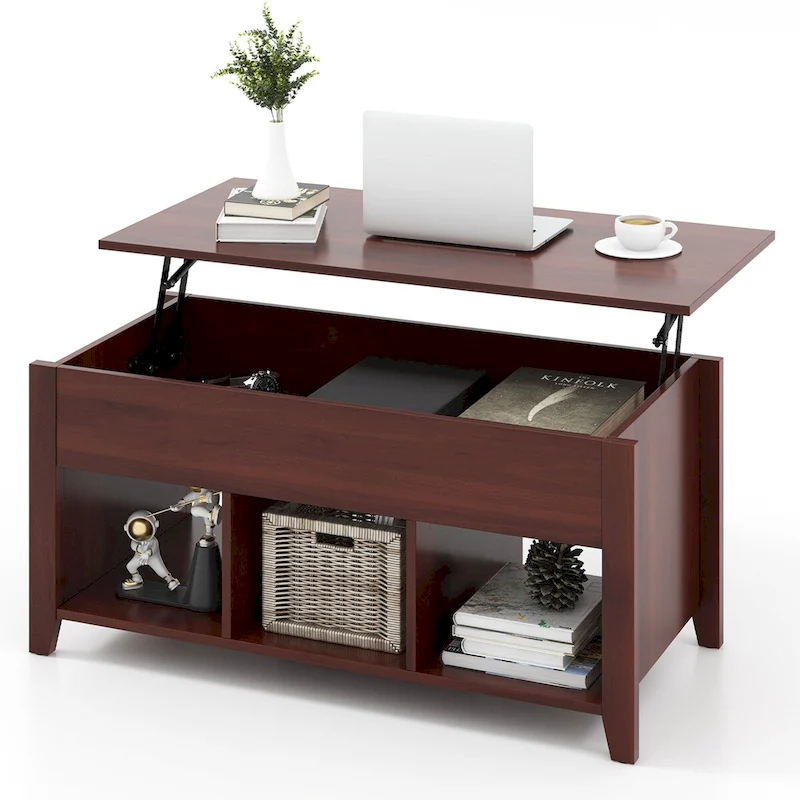 CCostway ostway Lift Top Coffee Table with Hidden Compartment and - See Details