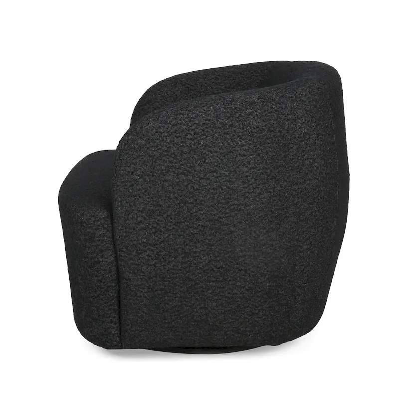 Mokena Textured Boucle Upholstered Swivel Club Chair by Christopher Knight Home