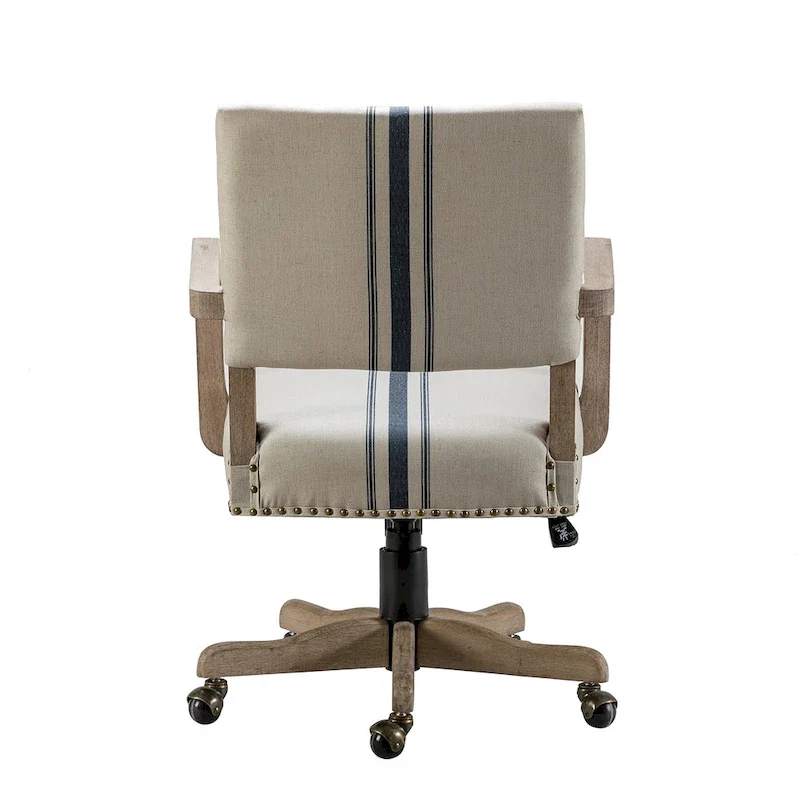 Mid-Back Swivel Height-Adjustable Task Chair with Nailhead Trim