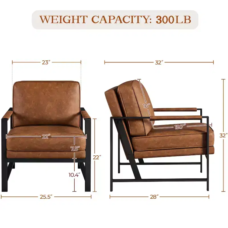 Yaheetech Retro Upholstered Accent Chair Arm Chair