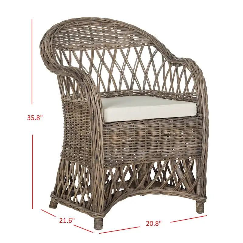 Natural Rattan Lounge Chair — 25.5 x 26.5 x 35.5 — Width 26 x Depth 27 x Height 36