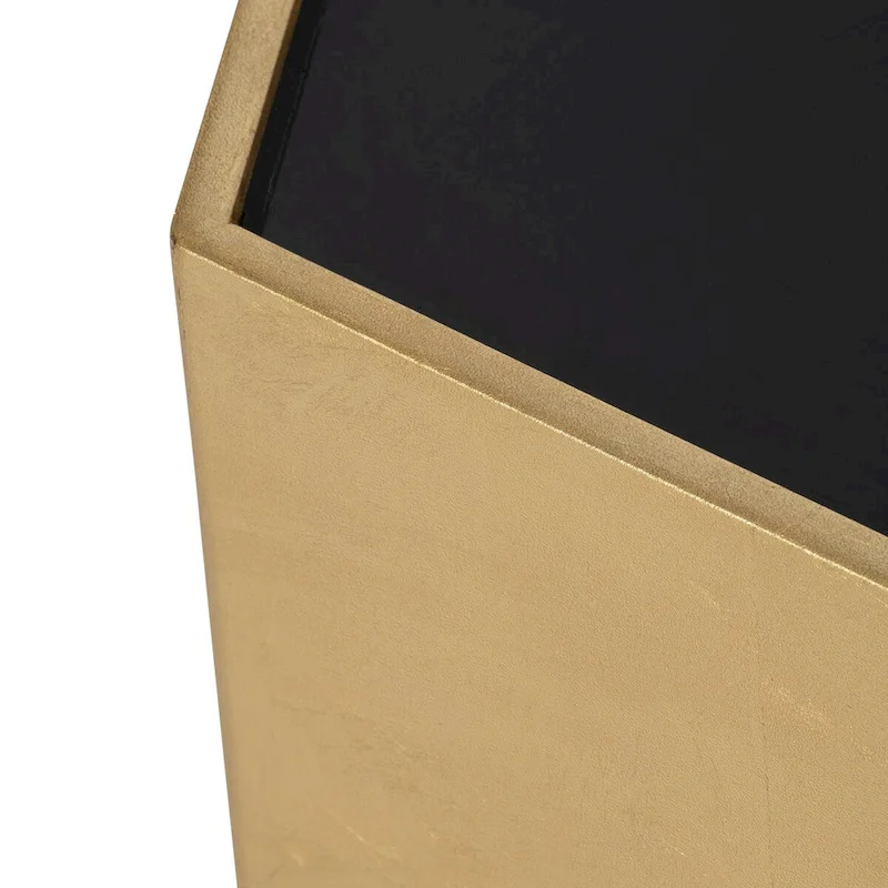 Sagebrook Home Glam Modern Wood Gold Hexagon Glass Top Coffee Table - 48 x 42 x 16