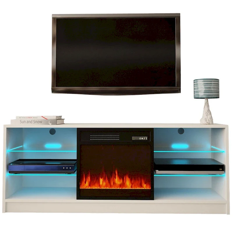 Manhattan Electric Fireplace Modern 58 TV Stand