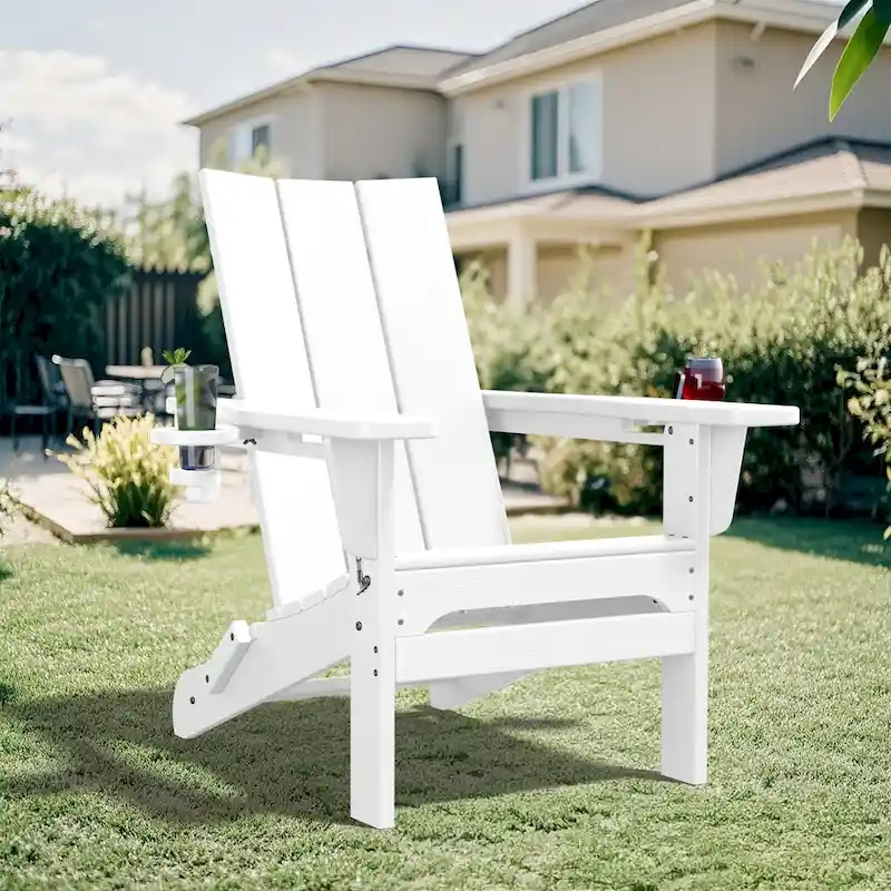 HDPE Modern All weather Adirondack Chairs with Cup-holders