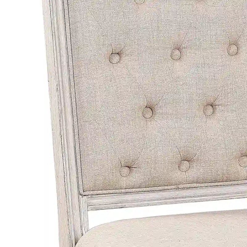 Modern 20 Upholstered Armless Side Chair with Wood Legs and Button Tufted Cushion (Set of 2)