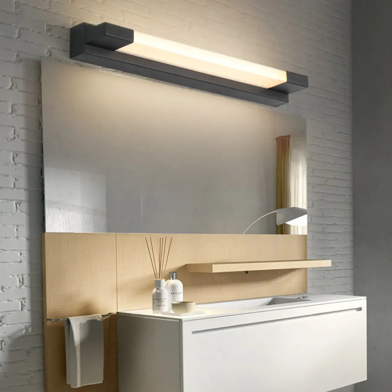 Modern Black LED Dimmable Vanity Light with Acrylic Shade