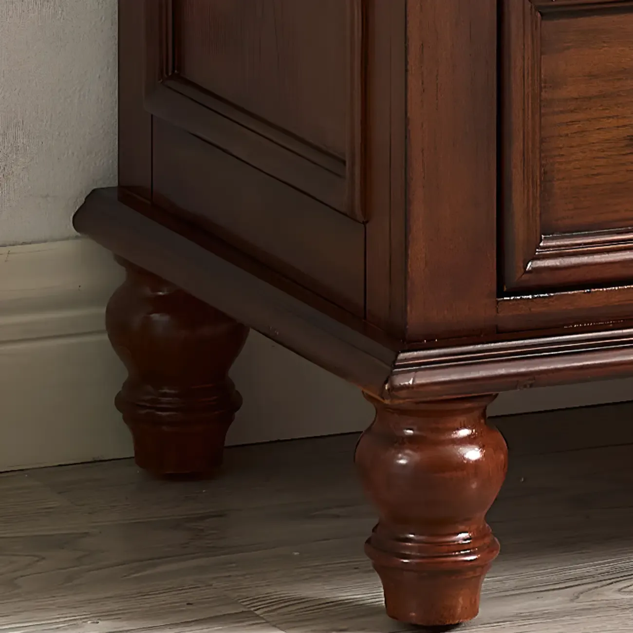 Traditional Brown Bronze Handle Wood 7-Drawer Dresser