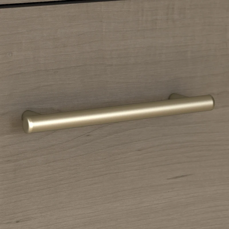 Somerset 72W Office Desk with Hutch and 5 Shelf Bookcase in Ash Gray