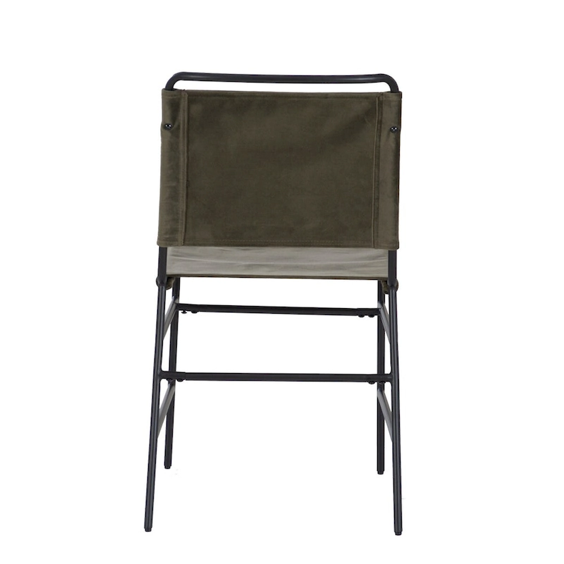 Leffler Sanded Steel and Fabric Industrial Dining Chair