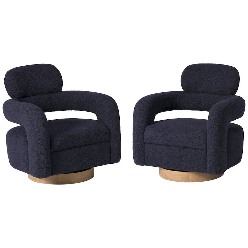 Bayville 29 Wide Sherpa Swivel Chair (Set of 2)