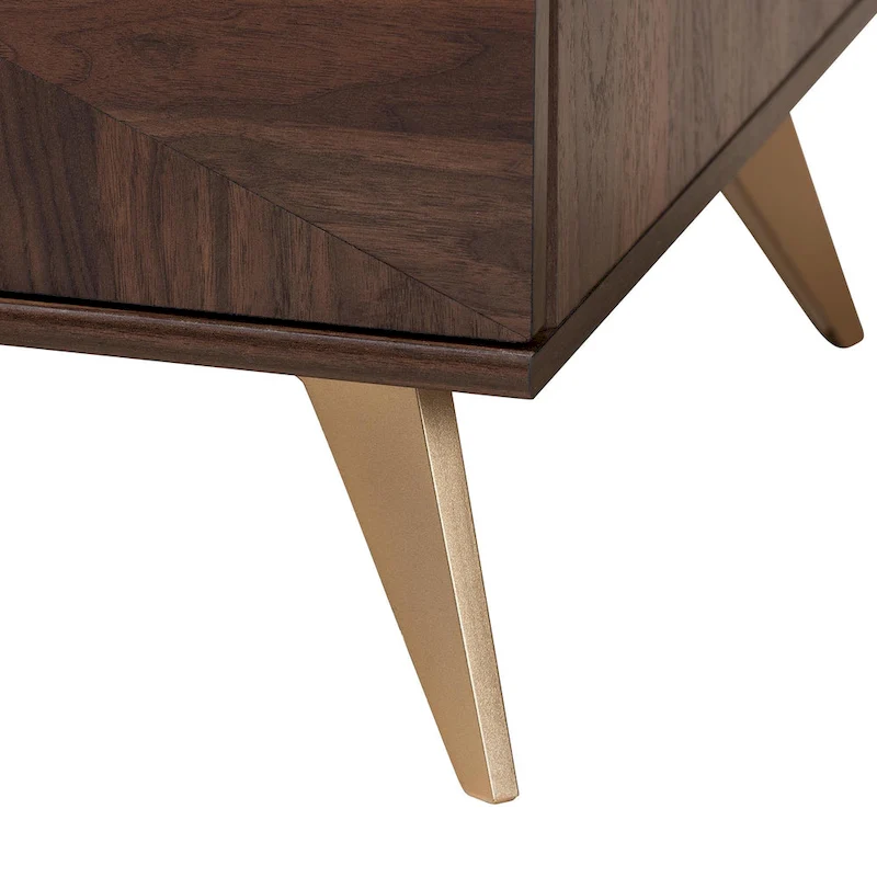 Graceland Mid-Century Modern Transitional Walnut Brown Finished Wood 2-Drawer Coffee Table