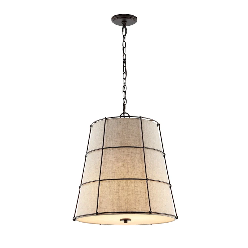 Chadwick 19  3-Light Rustic Farmhouse Iron LED Pendant, Oil Rubbed Bronze by JONATHAN Y - 3 Light
