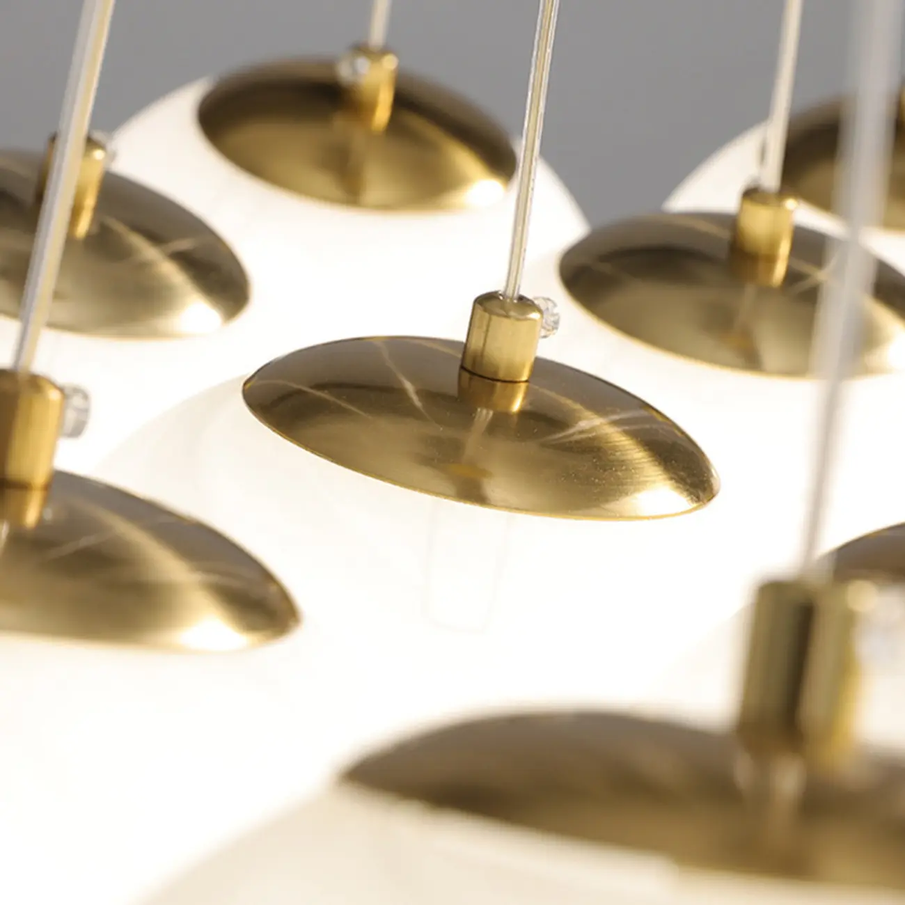 White Matte Glass Shade Multi Globe Light Chandelier