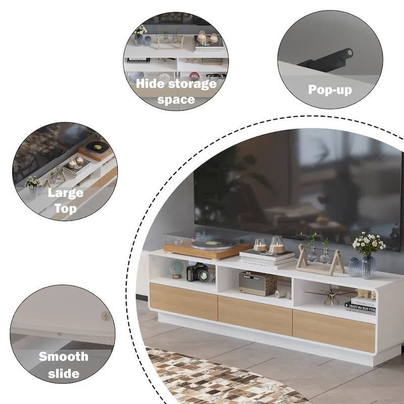 Innovative Rebound Drawer TV Stand: A Fusion of Function & Style - 70.9