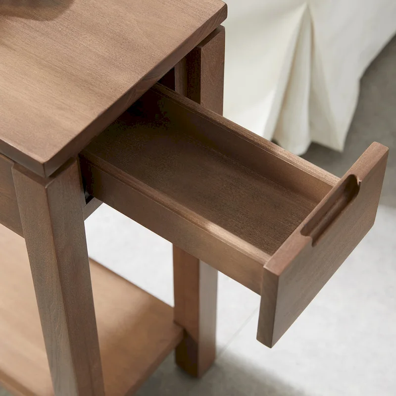 Leick Home Charging Cade Wood Side Table with Drawer