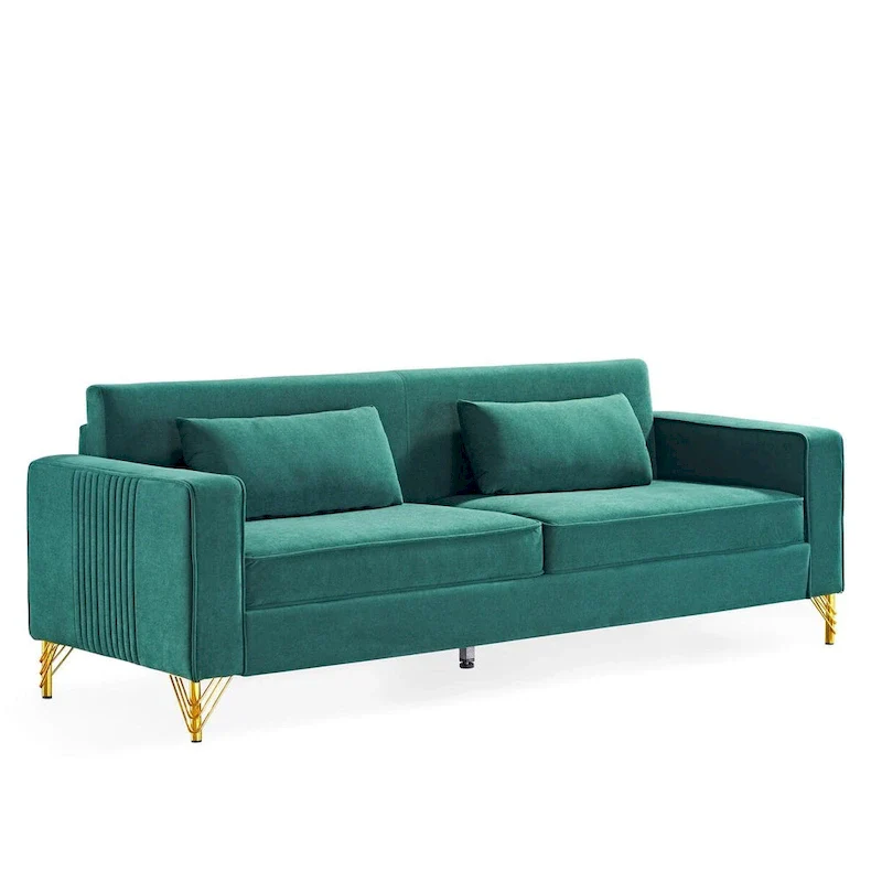 Modern Velvet Upholstered Living Room Sofa