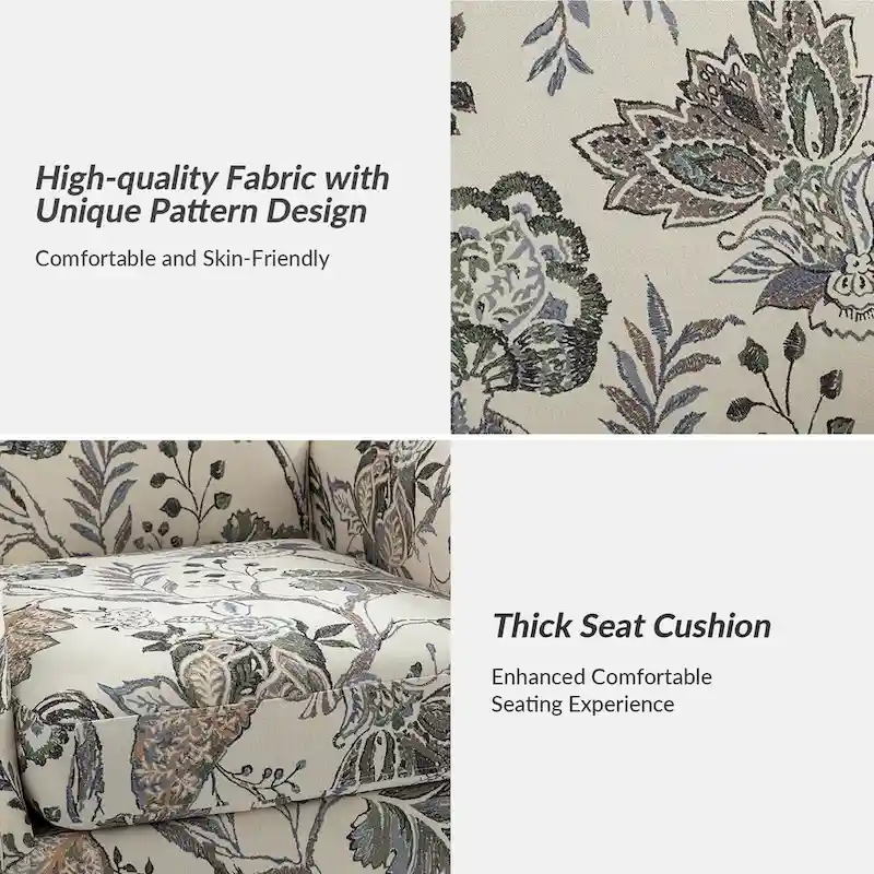 Wooden Upholstery Armchair with Nailhead Trims