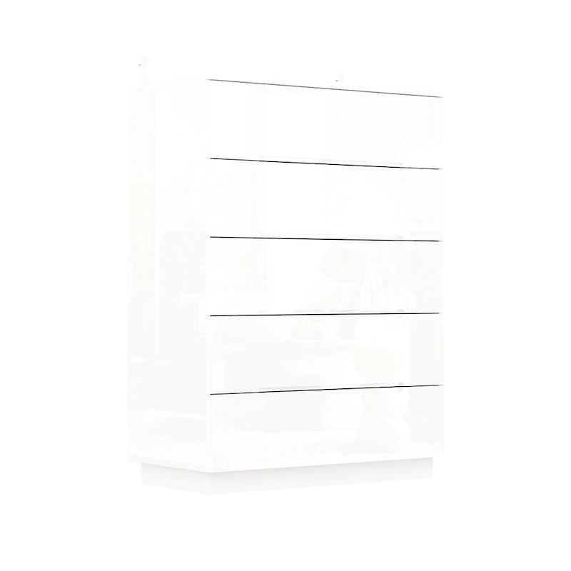 5 Drawer Chest Dresser w/High Gloss Drawers Chest With Light Storage