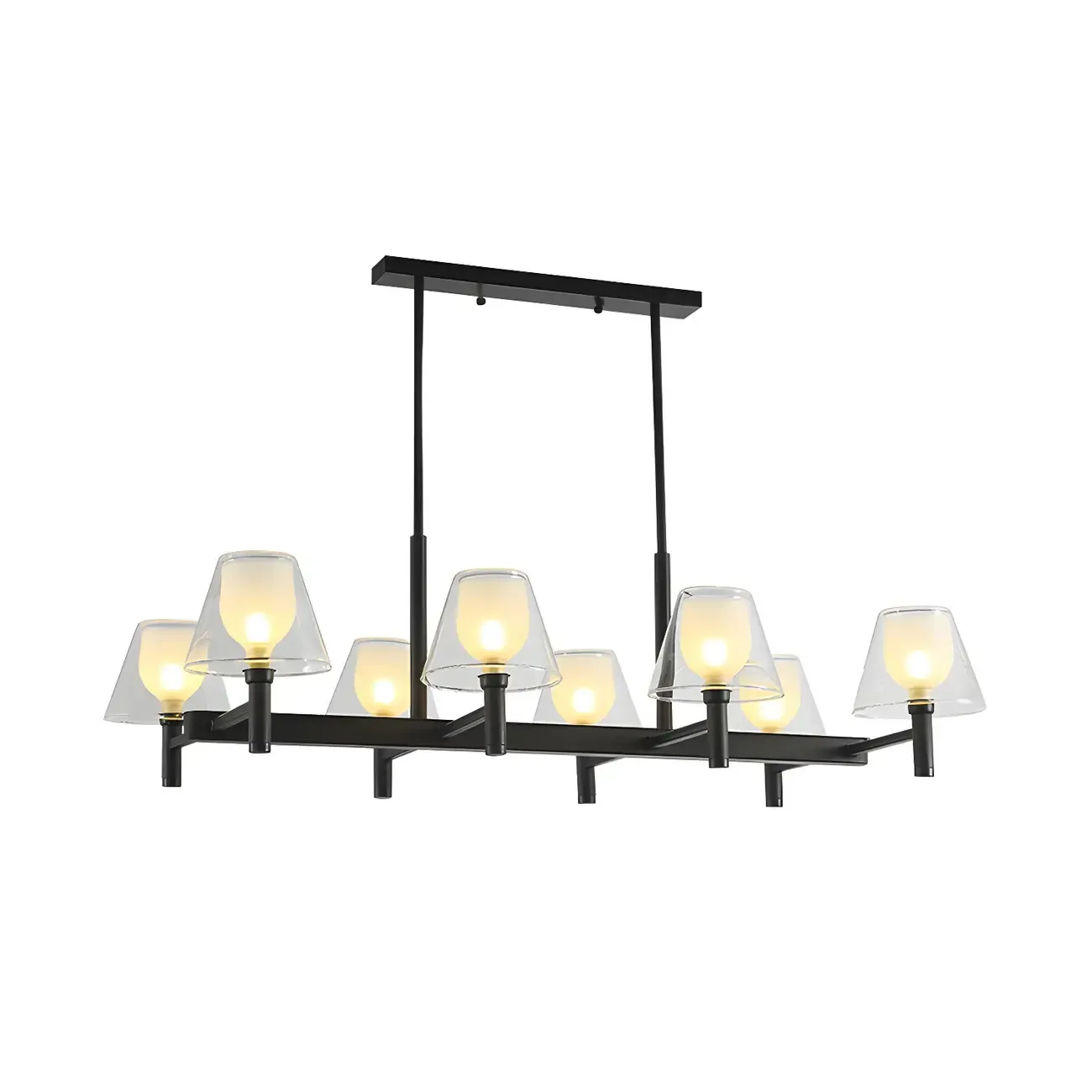 Large Cone-Shaped Modern Glass Kitchen Pendant Light