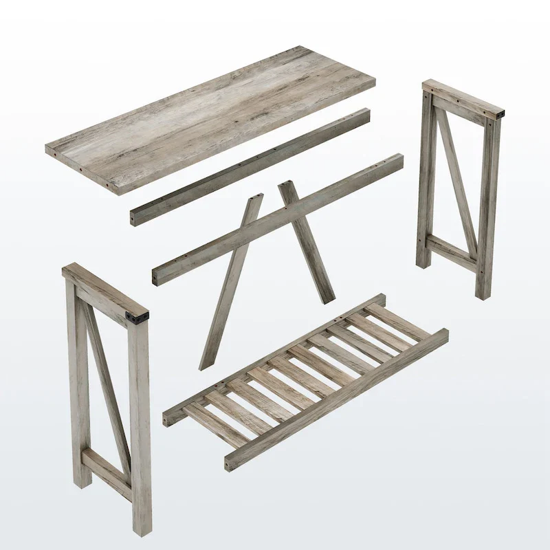 Pellebant A-frame Entry Console Table Long Sofa Table with Shelf - 45.27 in L x 13.98 in W x 31.88 in H