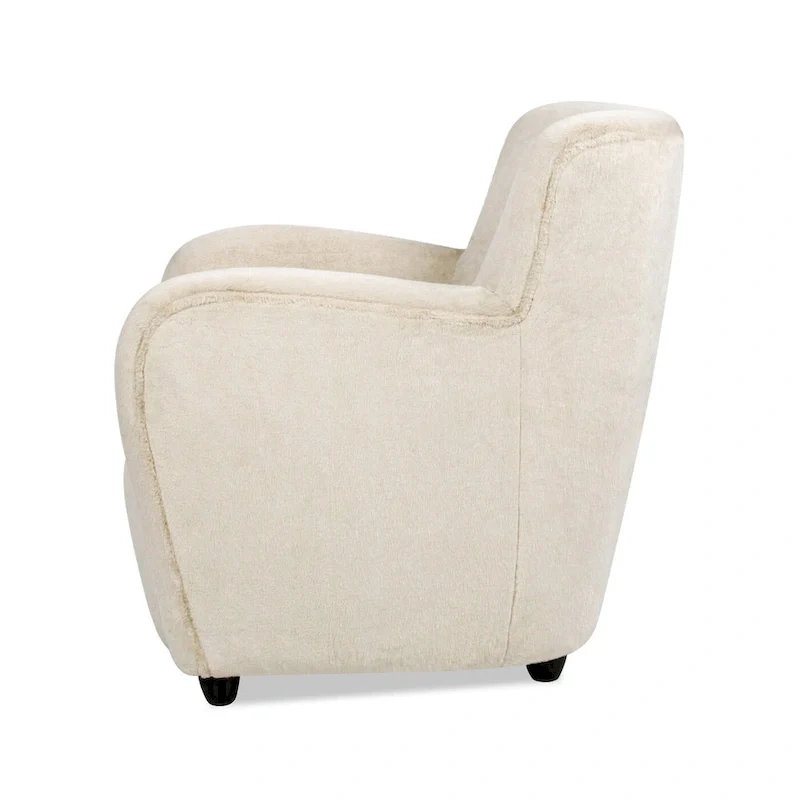 32 Transitional Faux Fur Upholstered Curved Arm Accent Chair