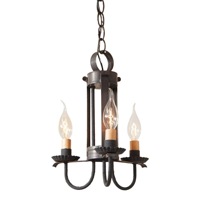 Irvins Country Tinware Small Amherst Hanging Light In Kettle Black - 13 X 9.5 X 9.5 inches