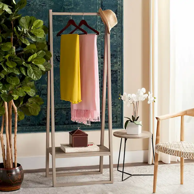 67 Retro Mid-Century Style Light Gray Coat Rack