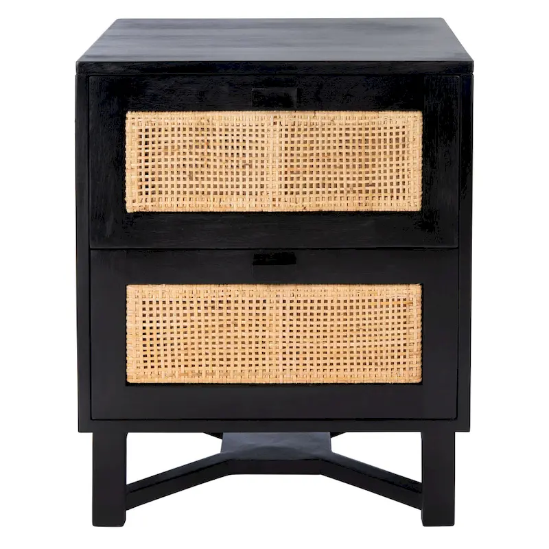 SAFAVIEH Dayana 2-Drawer Rattan Accent Table Nightstand