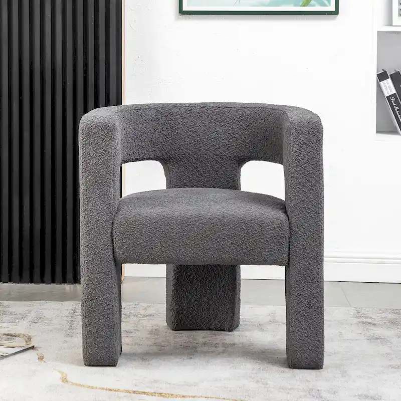 KINWELL 28 Wide Boucle Upholstered Square Armchair