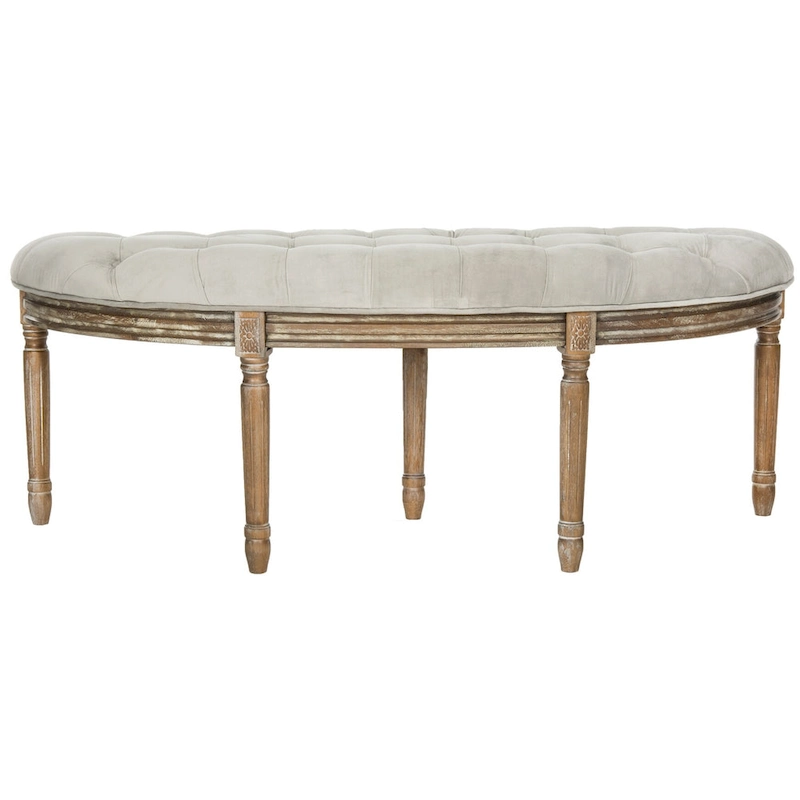 SAFAVIEH Kerasoula Rustic Semi Circle Bench - 50 W x 19.3 D x 19.3 H - 50Wx19Dx19H