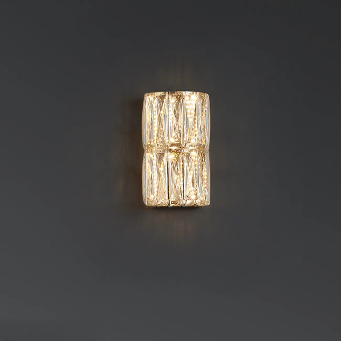 Direct-wired Steel Wall Sconce with Crystal Shade