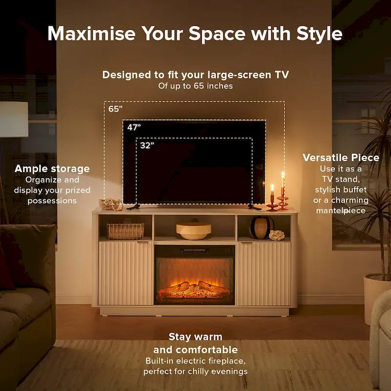 Mopio Brooklyn 59 Electric Fireplace TV Stand