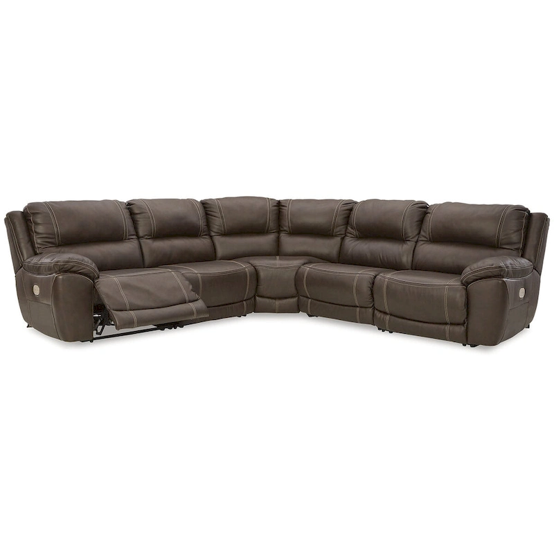 Signature Design by Ashley Dunleith Brown 5-Piece Power Reclining Sectional - 123W x 123D x 43H