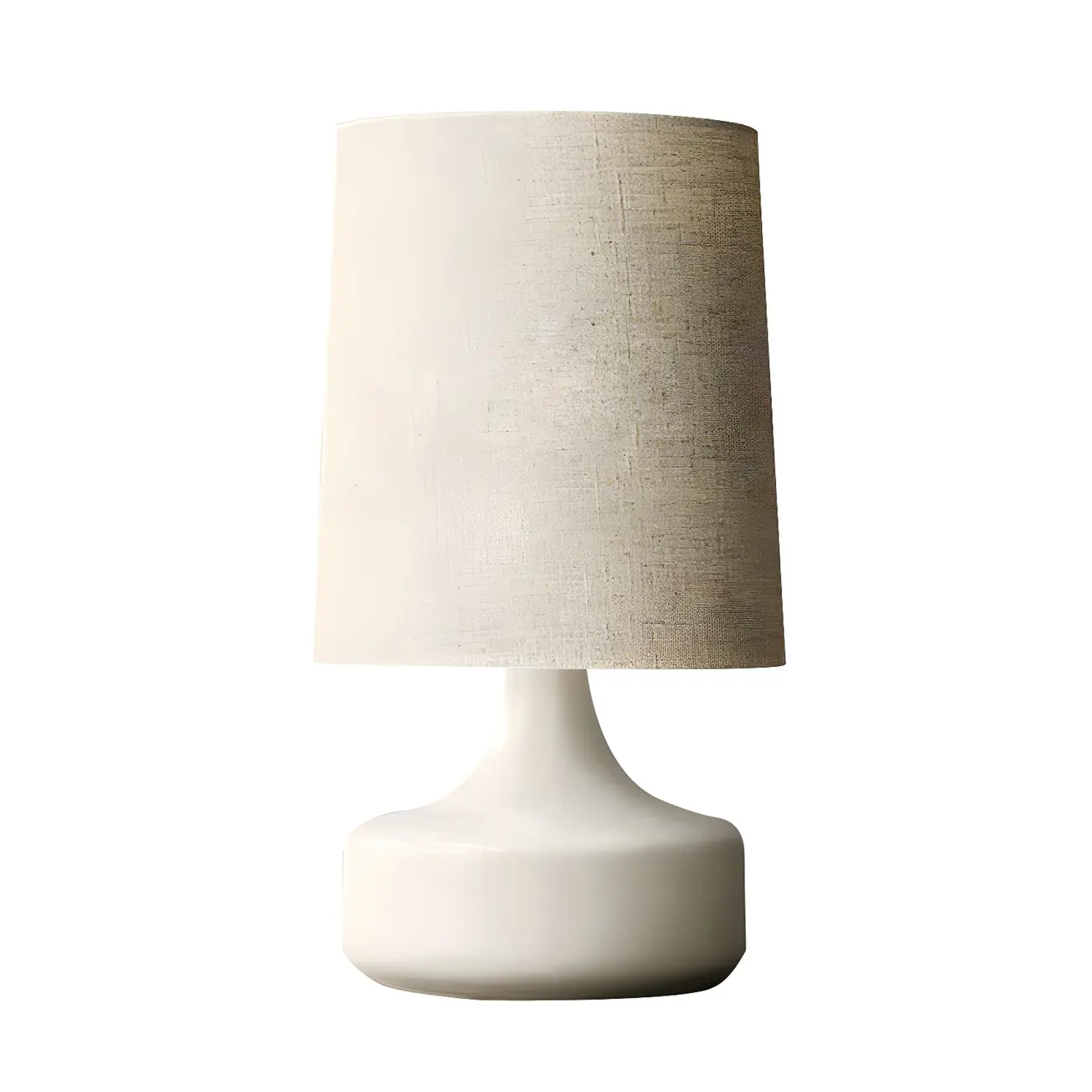 Modern Ceramic Barrel Bedside Table Lamp with Linen Shade