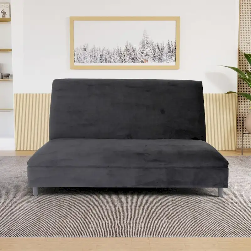 72-Inch Mid-Century Modern Black Velvet Booth Seating with Solid Wood Frame, 900 lbs Capacity for Restaurant