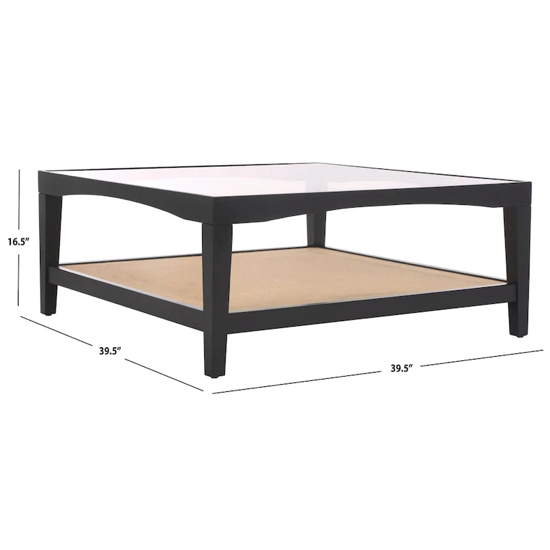 Square Glass Coffee Table — W40 x D40 x H17