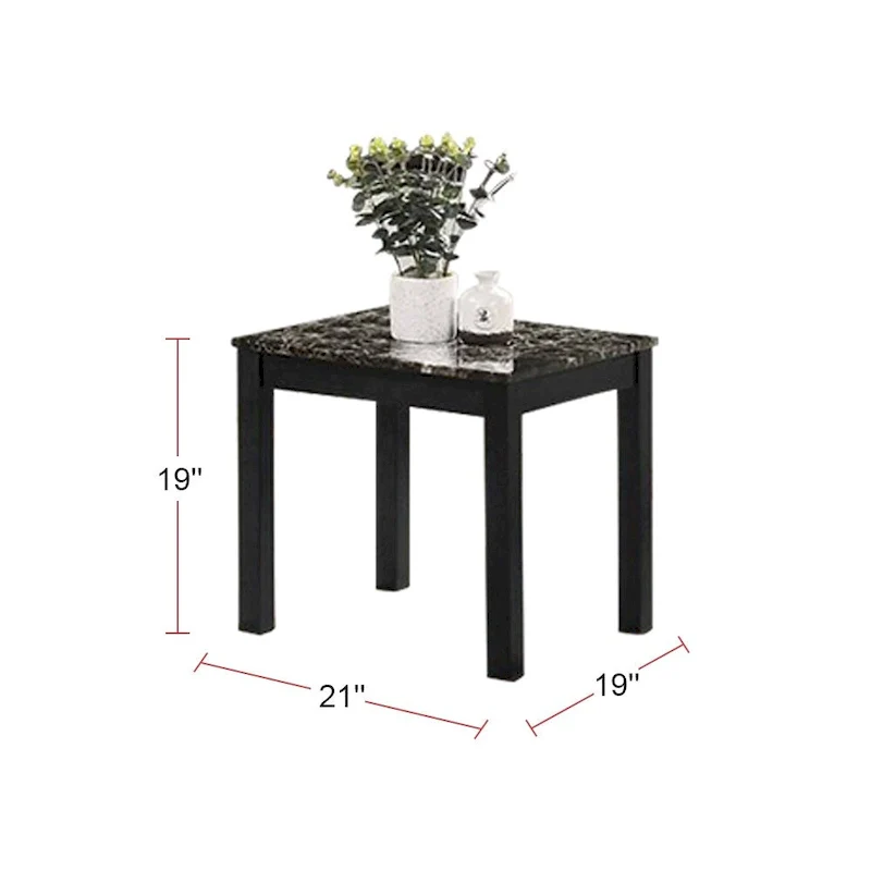 3 Piece Coffee Table with Faux Marble Top