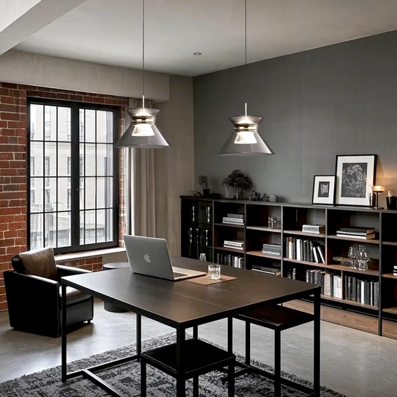 Modern Black Adjustable Tapered Island Pendant Light for Kitchen