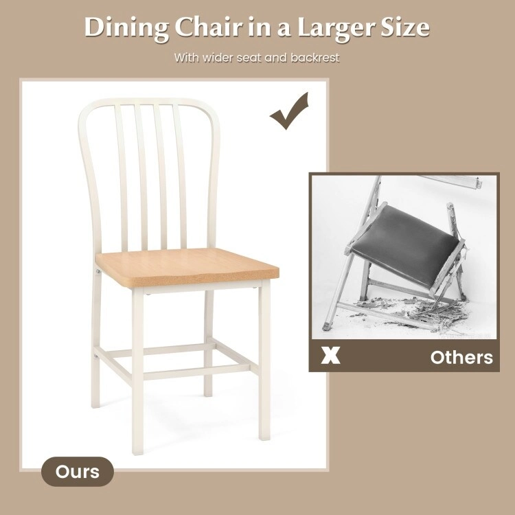 Armless Spindle Back Dining Chair Set of 2 with Ergonomic Seat-Black - 22 x 18 x 37