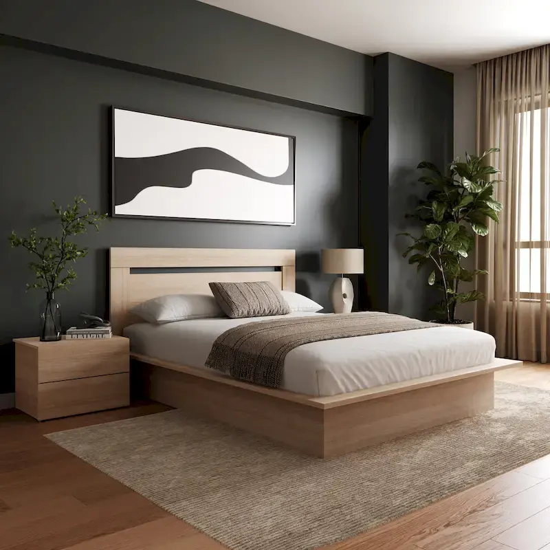 Malibu 4-Piece Bedroom Set with Bed, Headboard, and 2 Nightstands