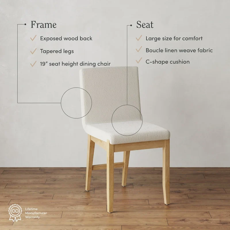 Gracie Modern Dining Chair, Upholstered Accent Dining Chair