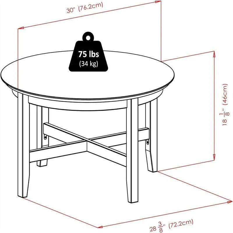 Wood Toby Occasional Table Espresso - 30 D x 30 W x 18.11 H