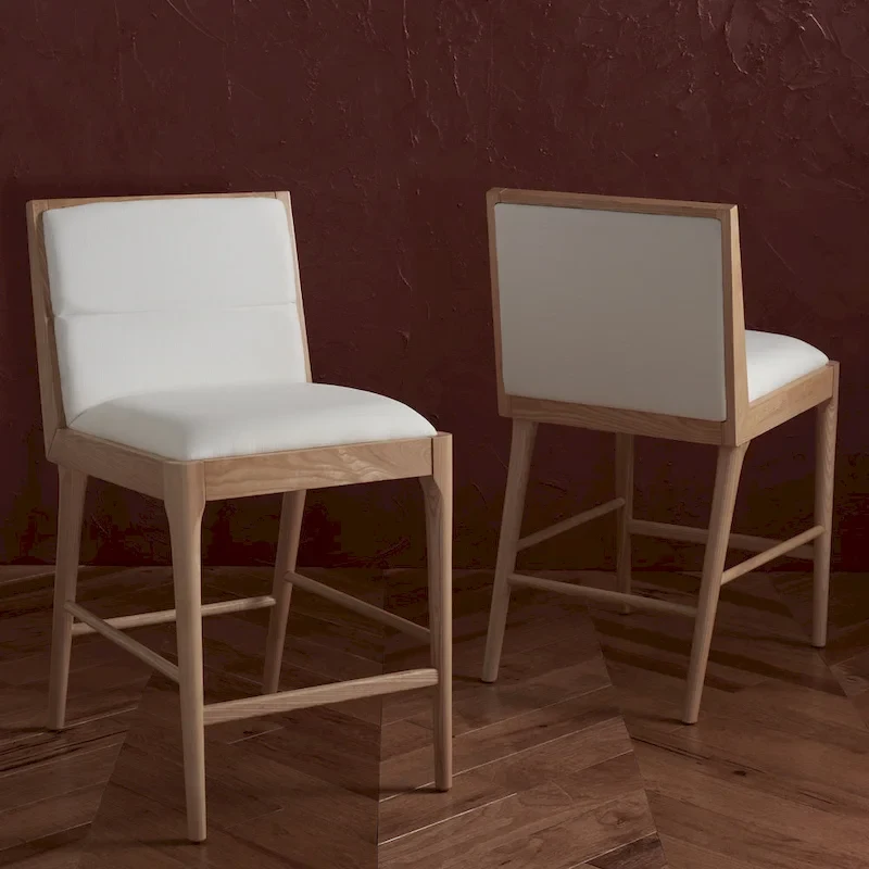 SAFAVIEH Couture Vonne Linen Counter Stool (Set of 2) - 19Wx22Dx36H