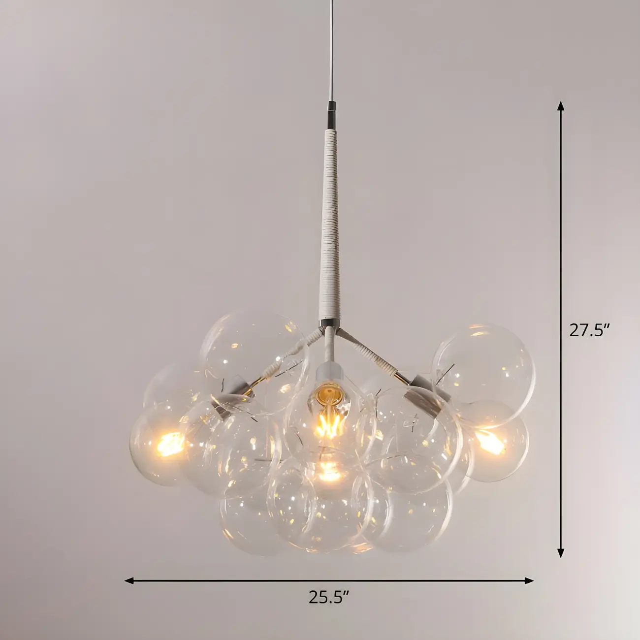 Modern Clear Bubble Glass Sphere Chandelier