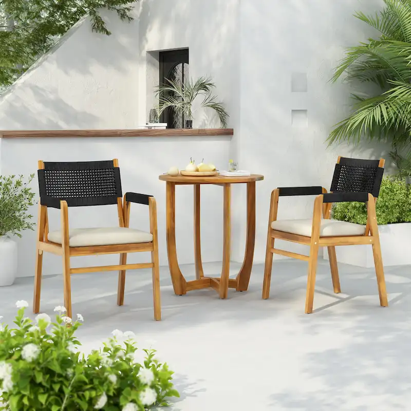 Joueyf Outdoor 3-piece acacia wood Dining Set by Christopher Knight Home