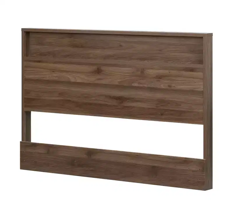 Headboard Natural Walnut Open Storage Style 44