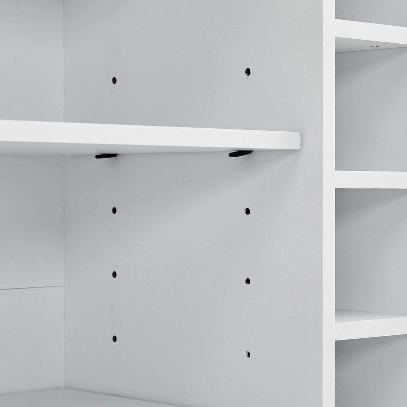 47 Marbling Countertop Buffet Bar Cabinet w/ Glass Holders